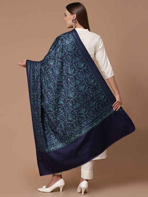 Women's Silky Aari Embroidery Wool Shawl